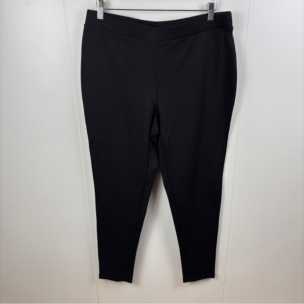 NWT Philosophy Woman Black Stretch Leggings sz 1X Classic Ankle Pants Pull-On